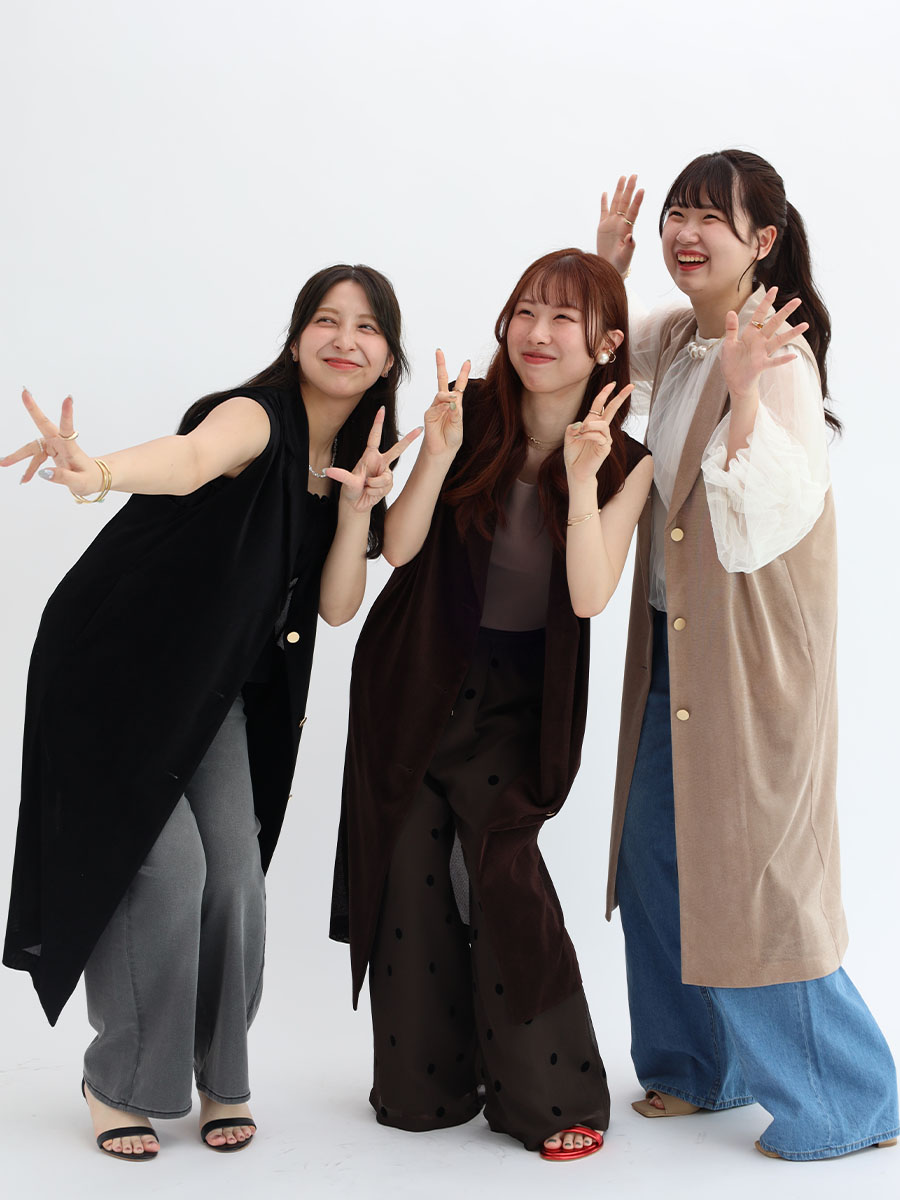 Mesh velour tailored long gilet